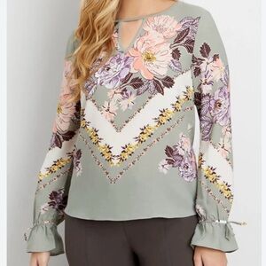 Maurice’s Floral Print Women's Long Sleeve Top Size Large